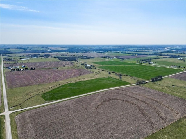 aerial view featuring a rural view