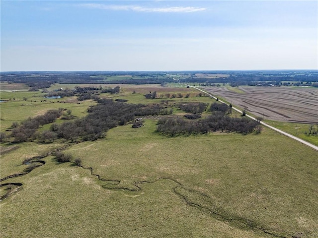 aerial view featuring a rural view