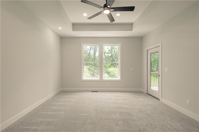 16615 NW 124th St, Platte City, MO 64079 - unfurnished room with healthy amount of natural light, carpet floors, a tray ceiling, and recessed lighting