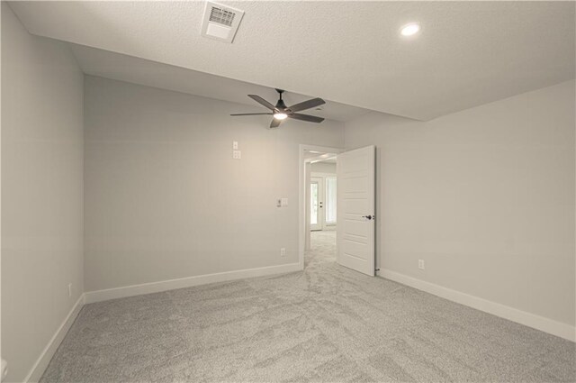 16615 NW 124th St, Platte City, MO 64079 - empty room featuring ceiling fan, carpet flooring, recessed lighting, and a textured ceiling