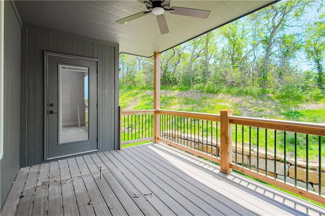 16615 NW 124th St, Platte City, MO 64079 - wooden deck with a ceiling fan
