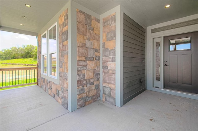 16615 NW 124th St, Platte City, MO 64079 - property entrance with stone siding and covered porch