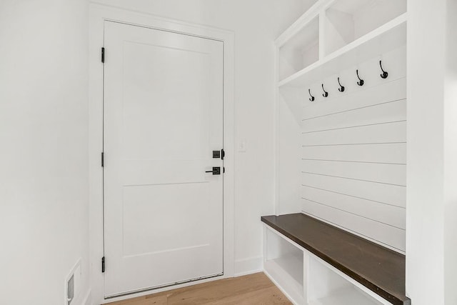 mudroom featuring light hardwood / wood-style floors