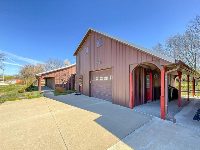 view of home's exterior with a garage