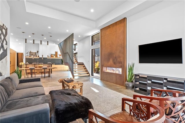 view of tiled living room