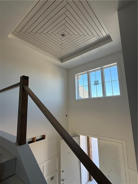 room details featuring a tray ceiling