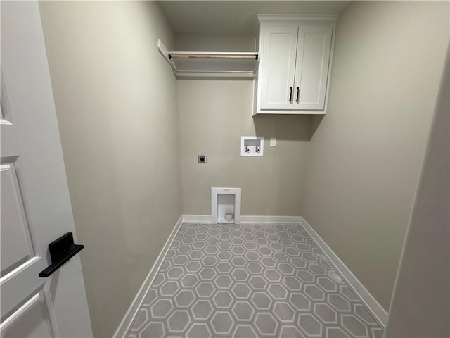 laundry room featuring washer hookup, tile patterned flooring, and hookup for an electric dryer