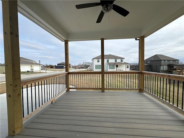 deck with ceiling fan