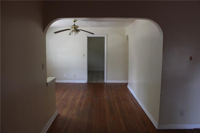 hall featuring dark hardwood / wood-style floors