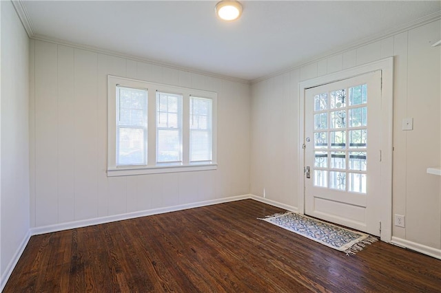 doorway to outside featuring dark hardwood / wood-style flooring