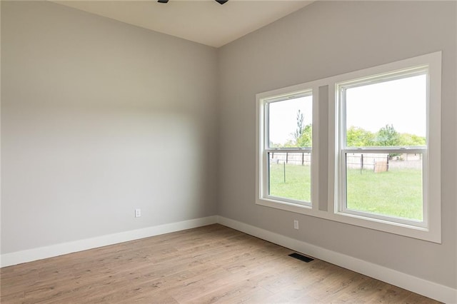 149 S Linn Valley Dr, Linn Valley, KS 66040 - spare room with baseboards, ceiling fan, and light wood-style floors