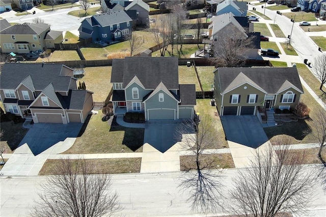 bird's eye view with a residential view