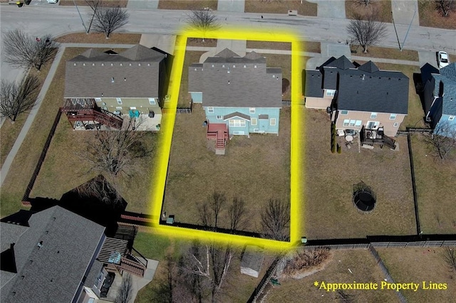 bird's eye view featuring a residential view