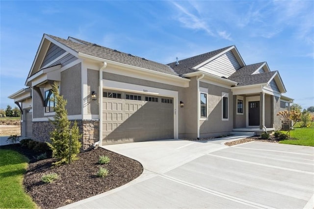 view of front of house with a garage