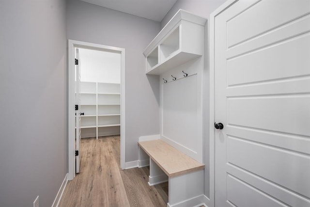 mudroom featuring light wood-type flooring