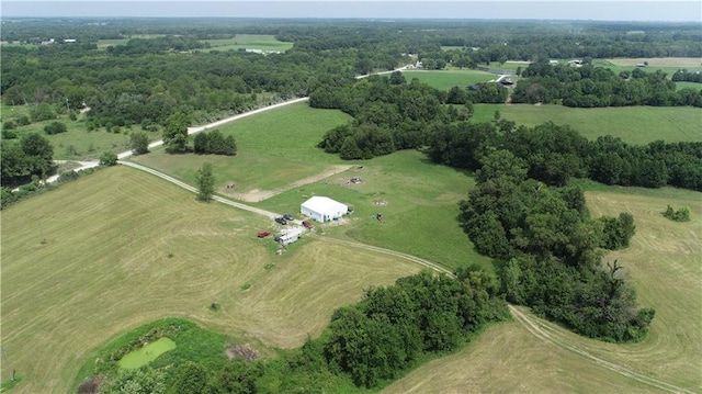 aerial view featuring a rural view