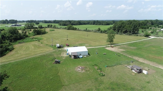 bird's eye view featuring a rural view