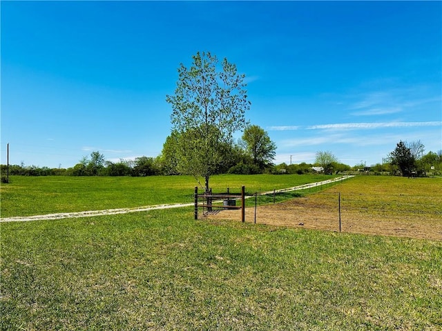 surrounding community with a rural view and a lawn