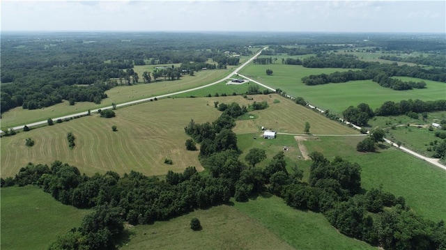 aerial view featuring a rural view