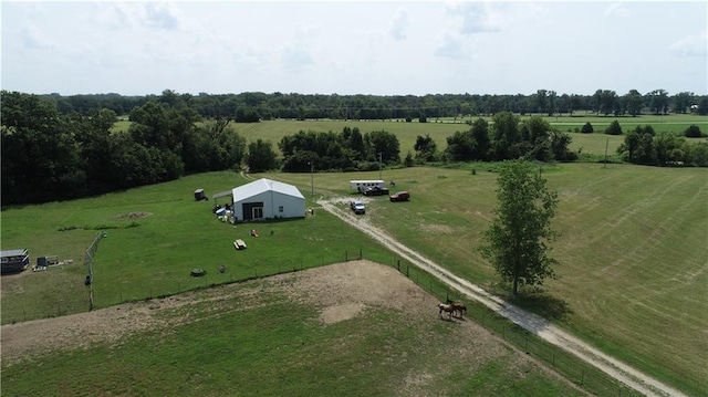 bird's eye view featuring a rural view