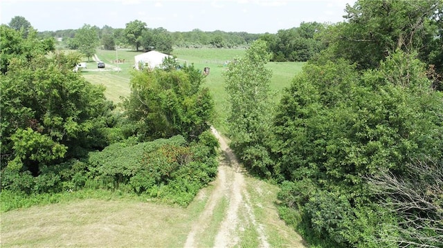 bird's eye view with a rural view