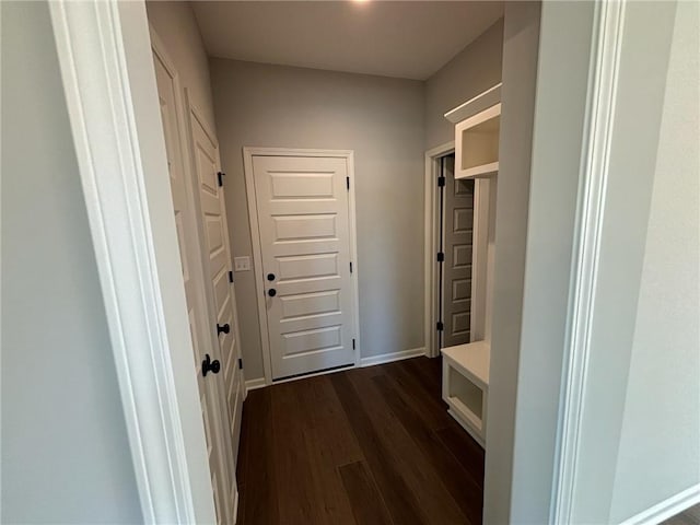 hall featuring dark hardwood / wood-style floors