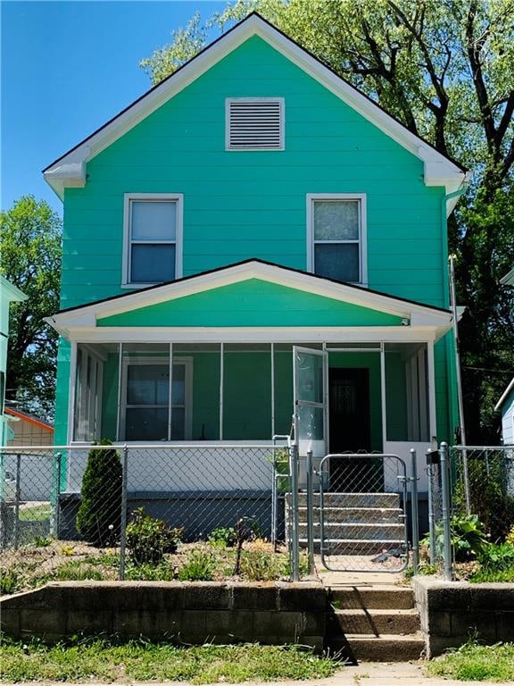 view of front of property with a porch