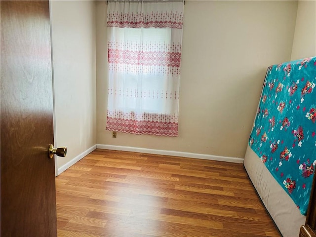 unfurnished room with light hardwood / wood-style flooring