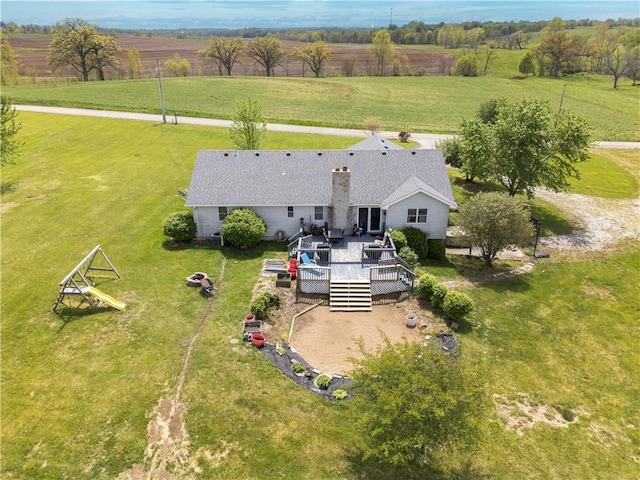 aerial view with a rural view