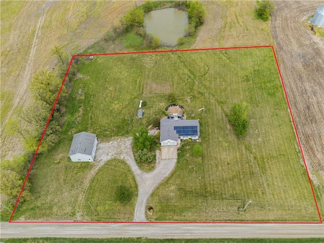 aerial view with a rural view