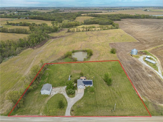 drone / aerial view featuring a rural view