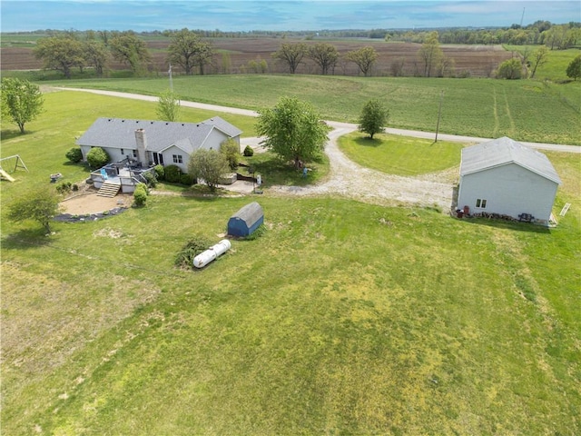 aerial view with a rural view