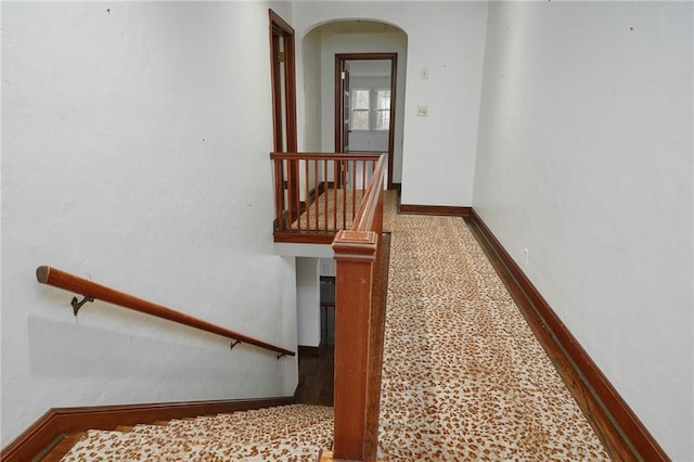 3700 W 65th St, Mission Hills, KS 66208 - stairway featuring arched walkways and baseboards