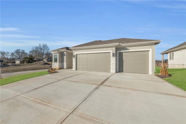 prairie-style home with a garage