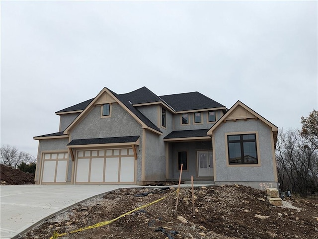 view of front of house with a garage