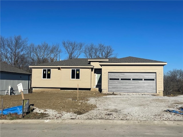 view of front facade with a garage