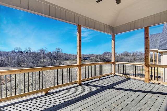 deck featuring ceiling fan