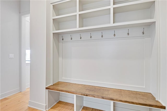 mudroom featuring light wood-type flooring