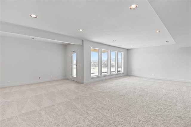 22051 W 100th Ter, Lenexa, KS 66220 - unfurnished room with recessed lighting, light colored carpet, and baseboards