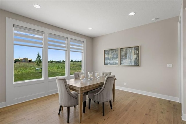 dining area featuring light hardwood / wood-style flooring