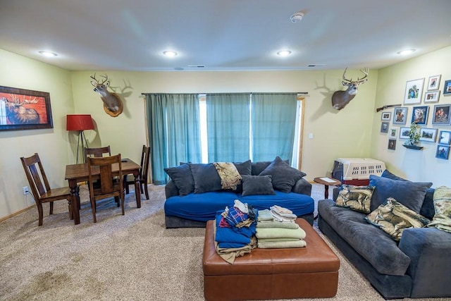 living room with carpet