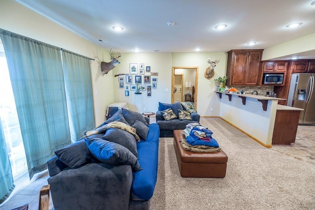 view of carpeted living room