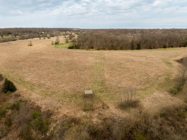 birds eye view of property with a rural view