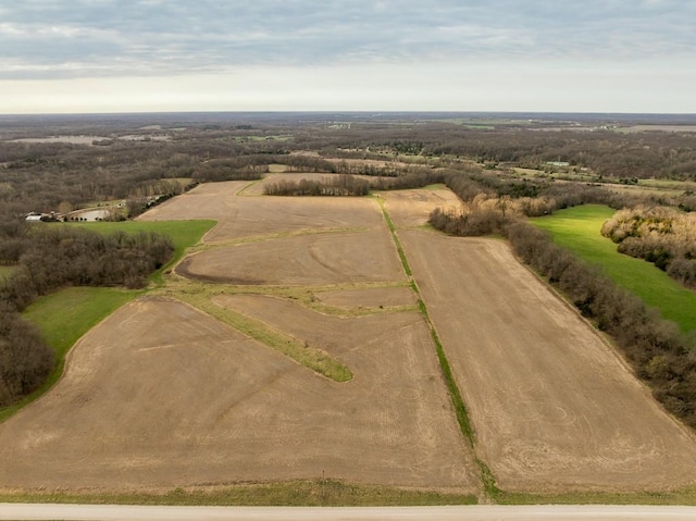 aerial view with a rural view