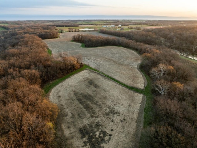 view of aerial view at dusk