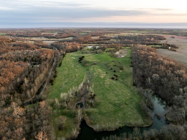 drone / aerial view featuring a rural view