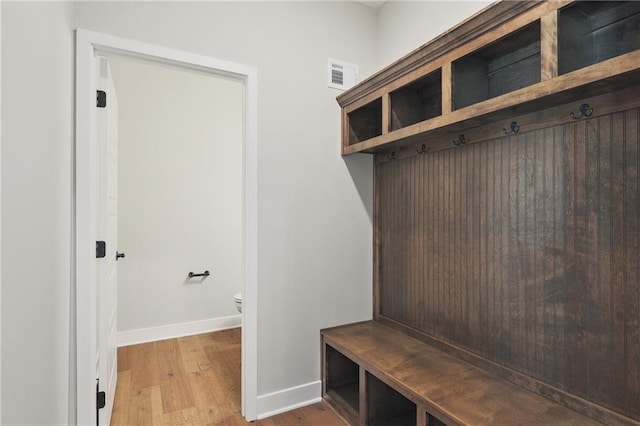 mudroom featuring light hardwood / wood-style flooring