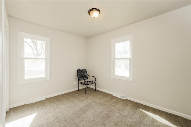 carpeted empty room featuring a healthy amount of sunlight