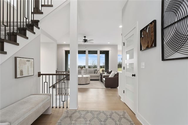 corridor featuring light hardwood / wood-style flooring