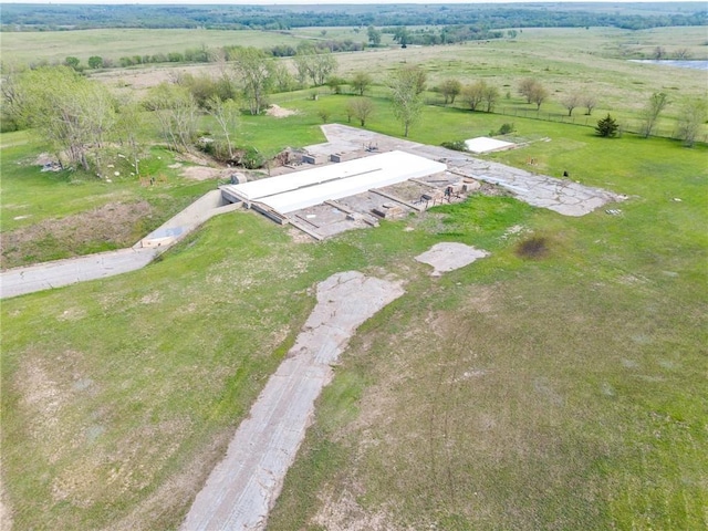 drone / aerial view with a rural view